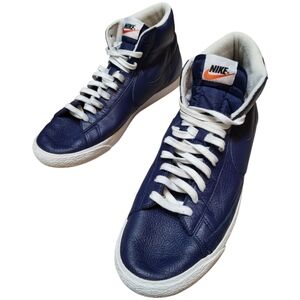 Nike Men's Blazer Mid Binary Blue Leather Sneakers - Size 13